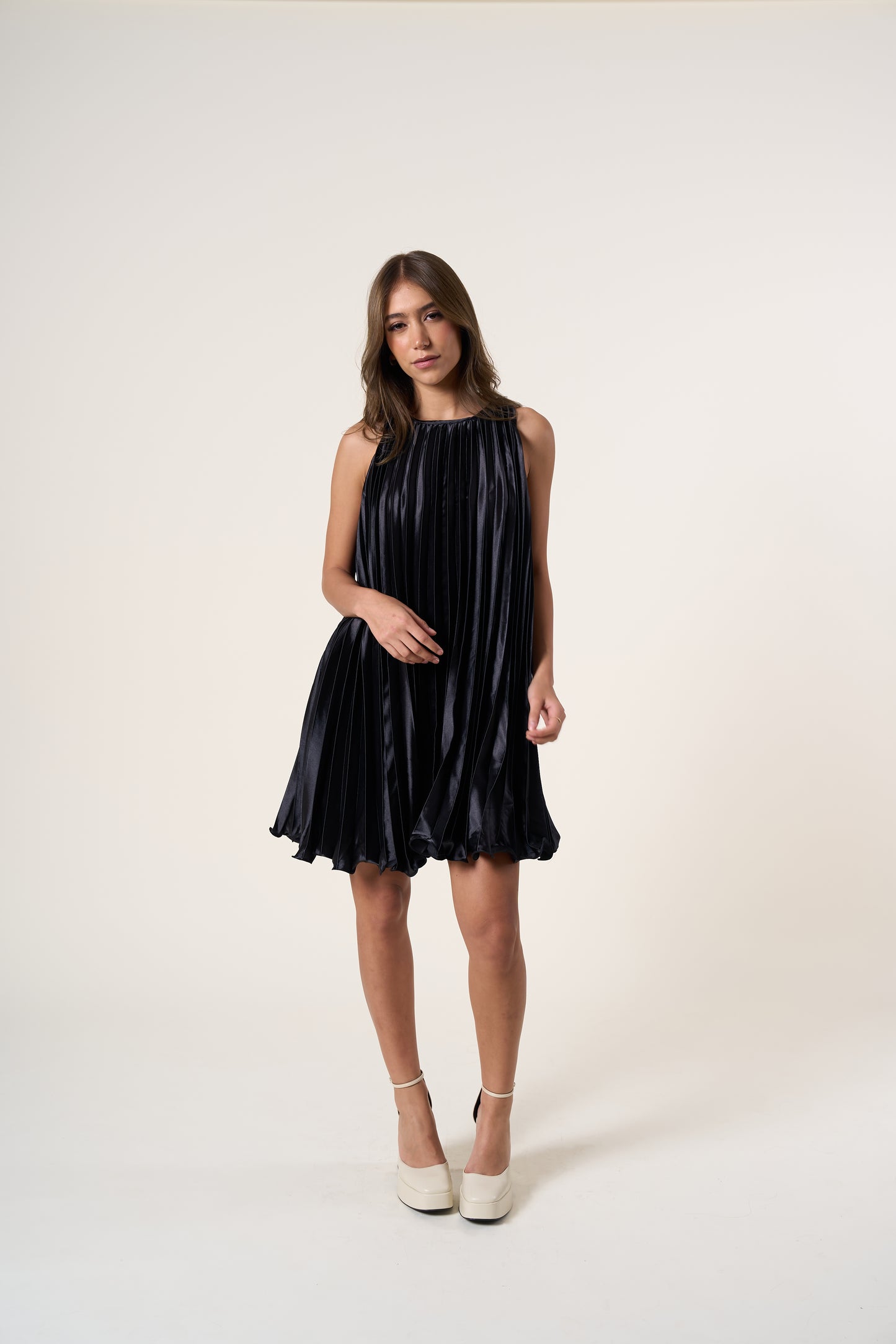 Rene Pleated Mini Dress