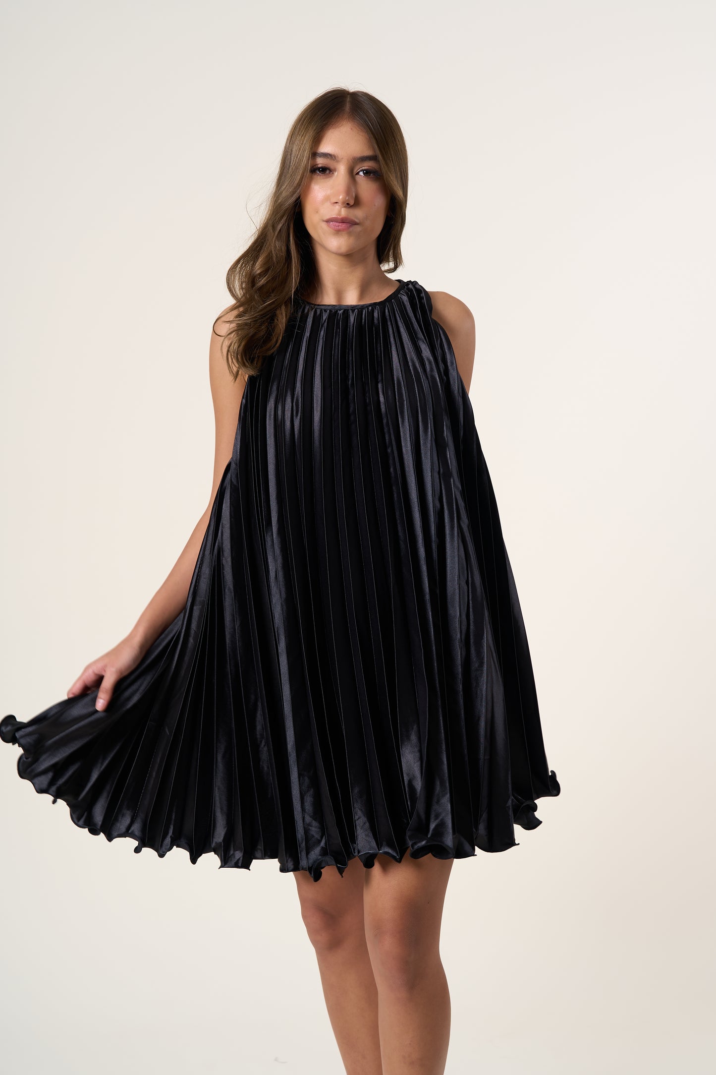 Rene Pleated Mini Dress