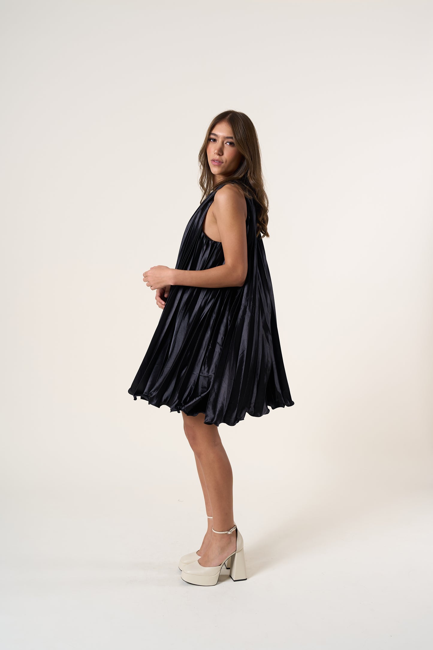 Rene Pleated Mini Dress