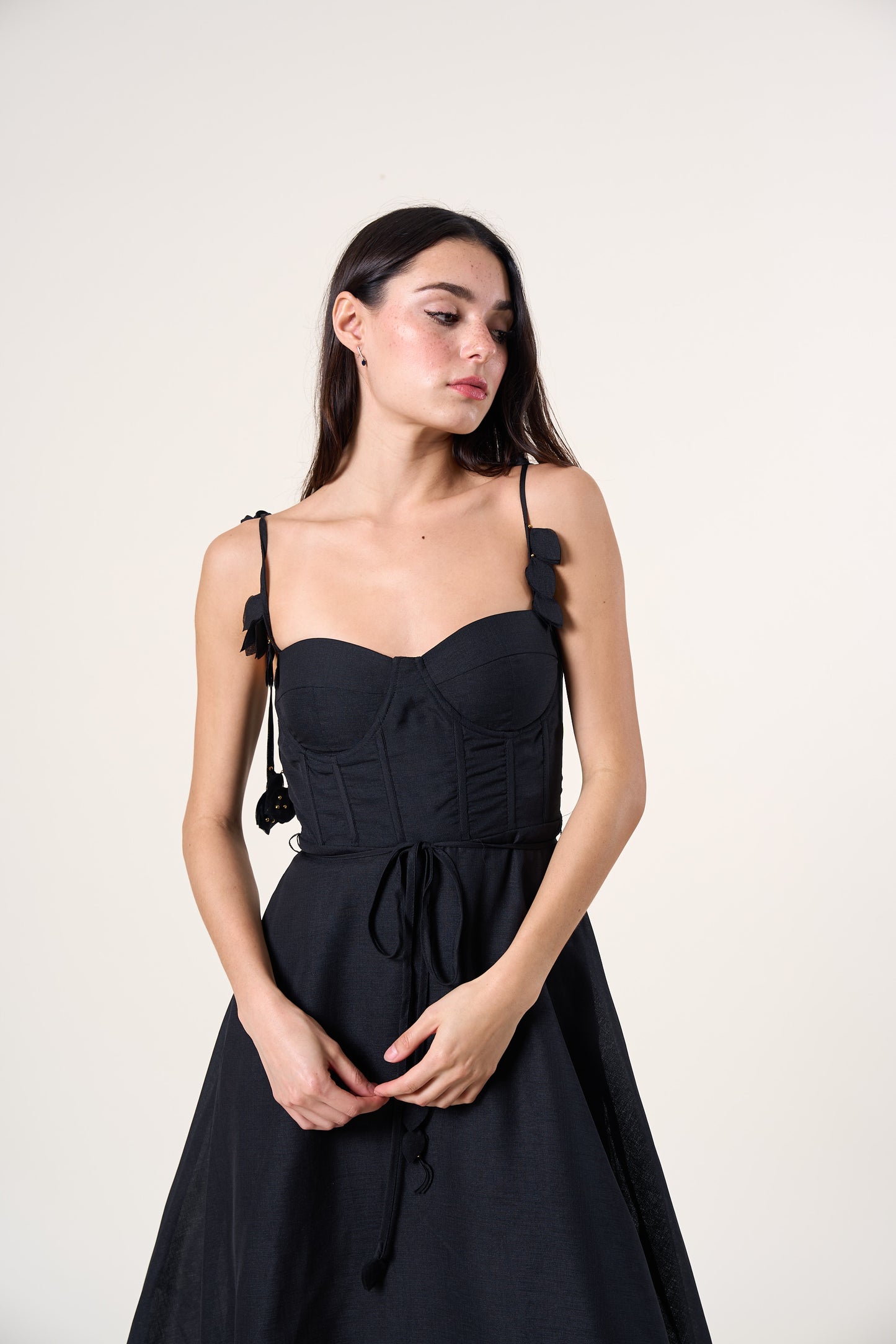 Sienna Black Floral Straps Dress