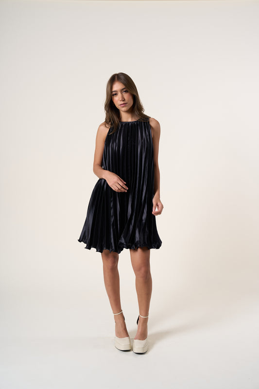 Rene Pleated Mini Dress