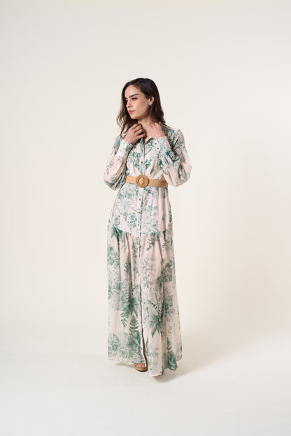 Alba Long Sleeve Print Dress