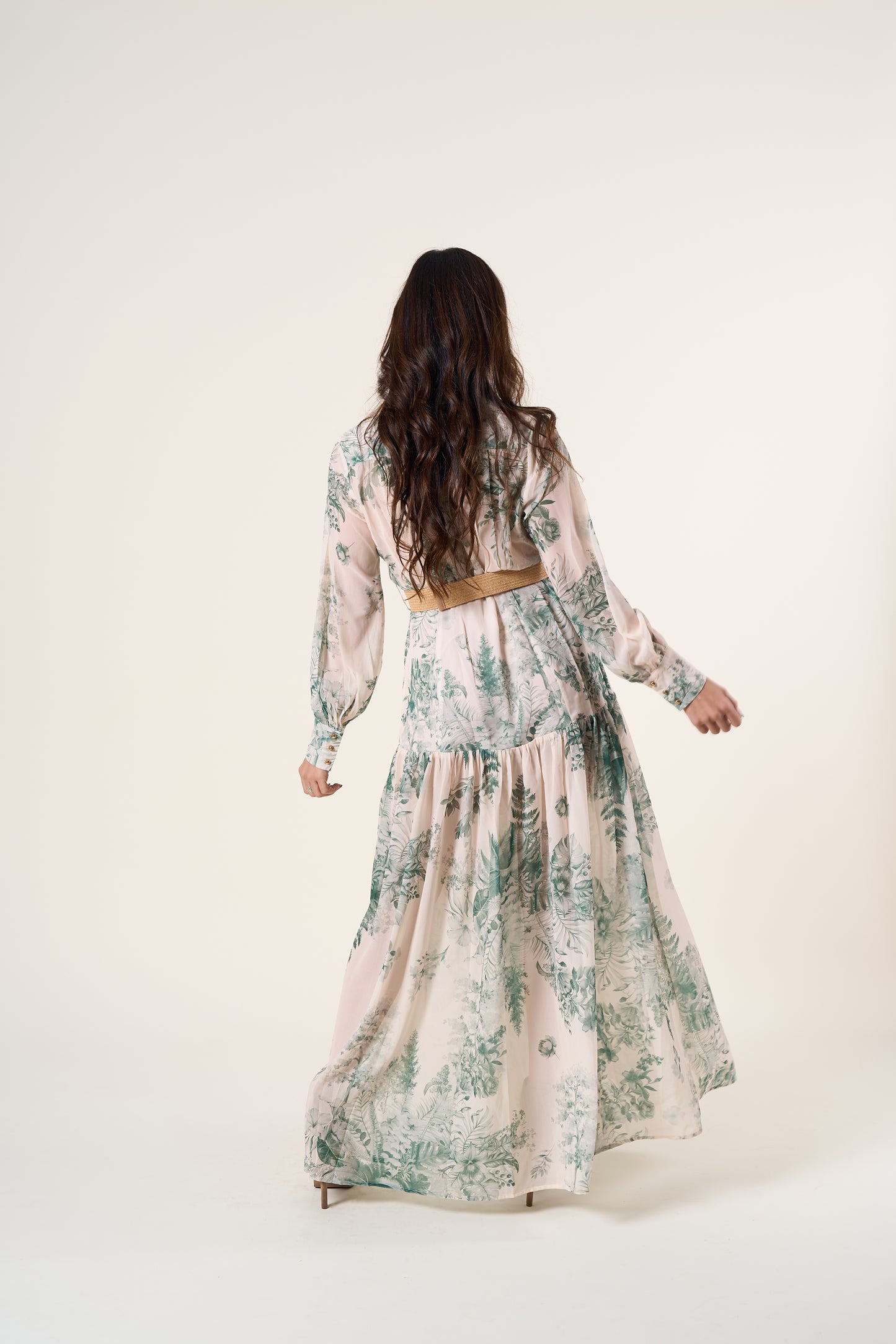 Alba Long Sleeve Print Dress
