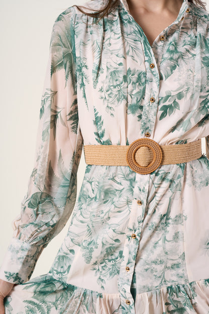 Alba Long Sleeve Print Dress