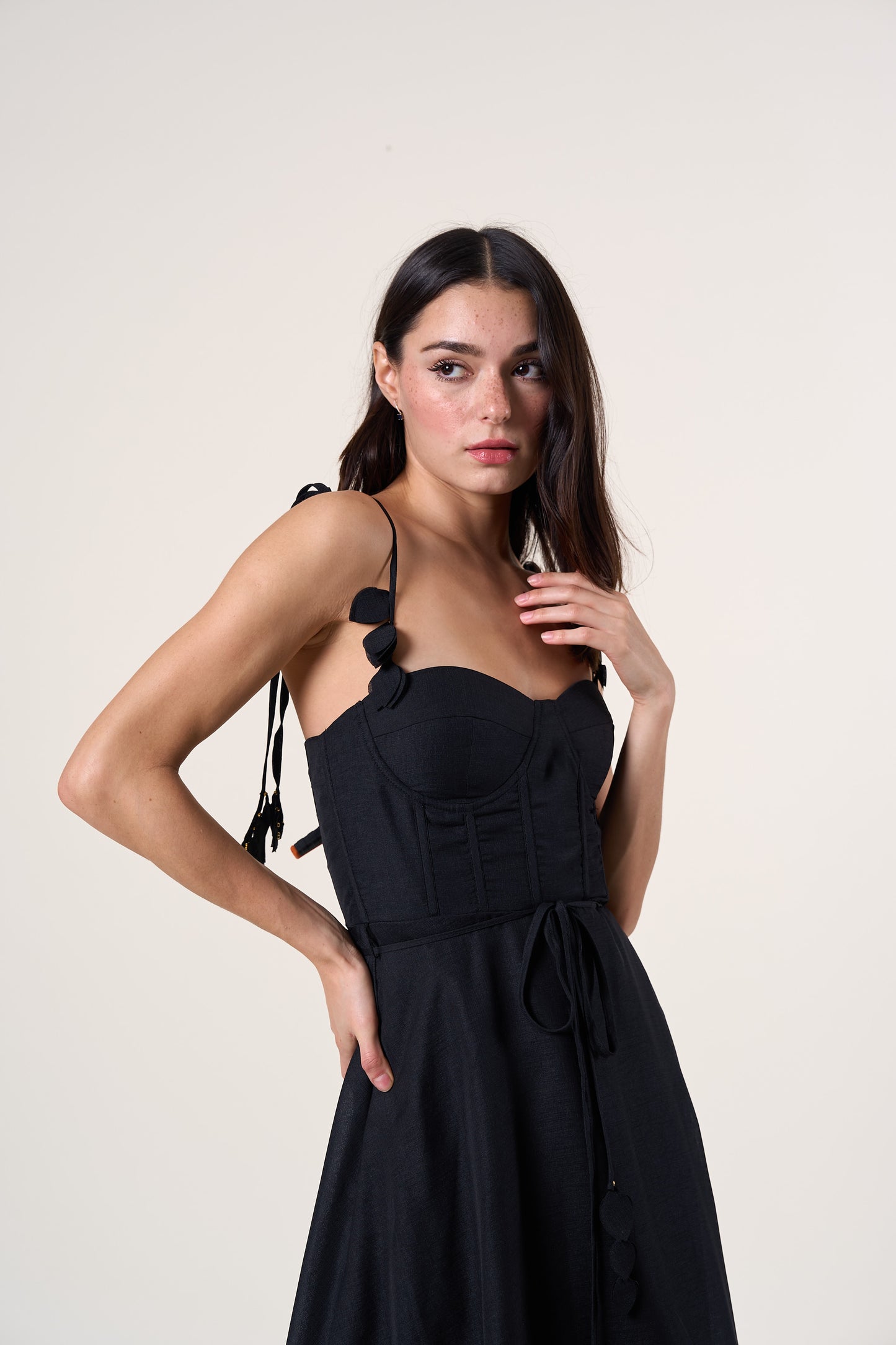 Sienna Black Floral Straps Dress